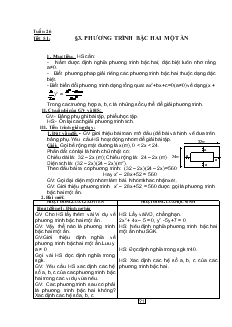 Giáo án Đại số 9 Tuần 26 - Võ Đại Cường