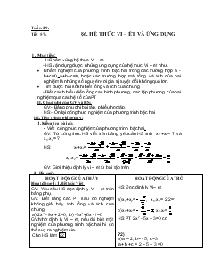 Giáo án Đại số 9 Tuần 29 - Võ Đại Cường