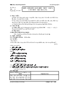 Giáo án Đại số 9 Tuần 6 - Nguyễn Thị Ý