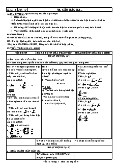 Giáo án Đại số 9 tuần 8 tiết 15 Căn bậc ba