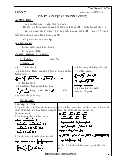 Giáo án Đại số 9 Tuần 9+10 - Lê Thị Hiền