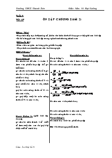 Giáo án Đại số 9 Tuần 9