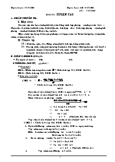 Giáo án Đại số học kỳ II năm học 2007- 2008