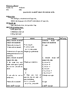 Giáo án Đại số lớp 6 tuần 21 năm học 2007- 2008