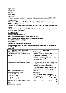 Giáo án Đại số lớp 8 học kỳ II năm học 2011- 2012