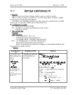 Giáo án Đại số lớp 8 năm học 2004- 2005 Tiết 35 Ôn tập chương II (tiếp theo)