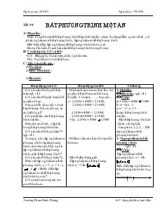 Giáo án Đại số lớp 8 năm học 2004- 2005 Tiết 59 Bất phương trình một ẩn