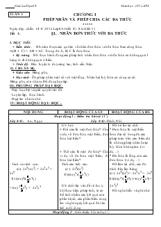 Giáo án Đại số lớp 8 Năm học: 2012-2013