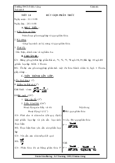 Giáo án Đại số lớp 8 Tiết 24 Rút gọn phân thức