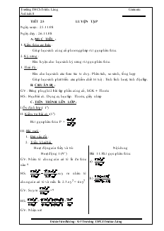Giáo án Đại số lớp 8 Tiết 25 Luyện Tập