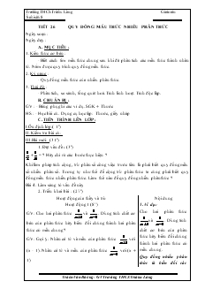 Giáo án Đại số lớp 8 Tiết 26 Quy đồng mẫu thức nhiều phân thức