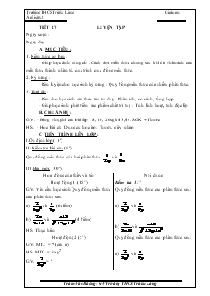 Giáo án Đại số lớp 8 Tiết 27 Luyện Tập