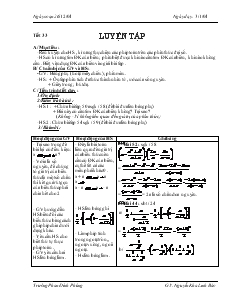 Giáo án Đại số lớp 8 Tiết 33 Luyện Tập