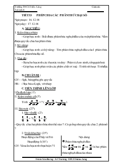 Giáo án Đại số lớp 8 Tiết 33 Phép chia các phân thức đại số