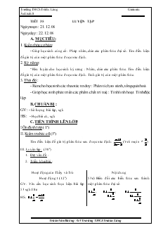 Giáo án Đại số lớp 8 Tiết 35 Luyện Tập