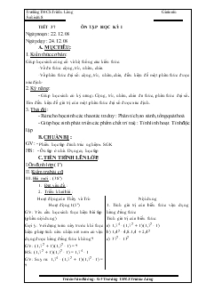 Giáo án Đại số lớp 8 Tiết 37 Ôn tập học kỳ I