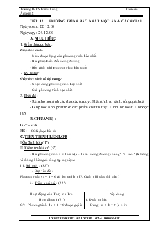 Giáo án Đại số lớp 8 Tiết 42 Phương trình bậc nhất một ẩn và cách giải