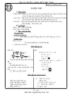 Giáo án Đại số lớp 8 Tiết 44 Luyện tập
