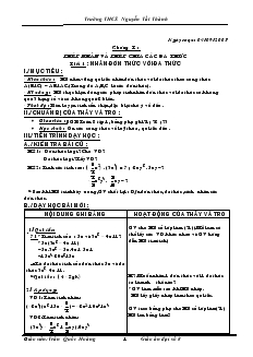 Giáo án Đại số lớp 8 Trường THCS Nguyễn Tất Thành