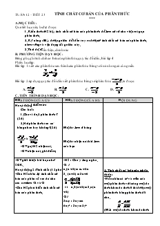 Giáo án Đại số lớp 8 Tuần 12 Tiết 23 Tính chất cơ bản của phân thức