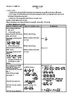 Giáo án Đại số lớp 8 Tuần 15 Tiết 29 Luyện Tập