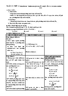 Giáo án Đại số lớp 8 Tuần 19 Tiết 42 Phương trình bậc nhất một ẩn và cách giải