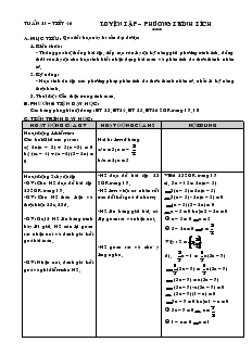 Giáo án Đại số lớp 8 Tuần 21 Tiết 46 Luyện tập: Phương trình tích