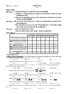 Giáo án Đại số lớp 8 Tuần 26 Tiết 56 Kiểm Tra