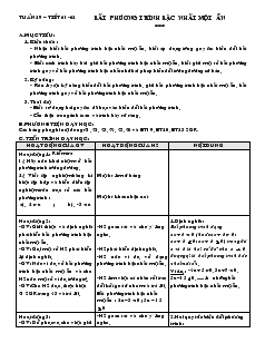 Giáo án Đại số lớp 8 Tuần 29 Tiết 61, 62 Bất phương trình bậc nhất một ẩn