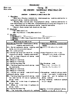 Giáo án Đại số Lớp 9 - Chương III