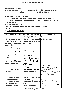 Giáo án Đại số Lớp 9 - Hoàng Văn Thành