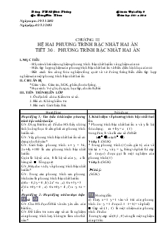 Giáo án Đại số Lớp 9 Tuần 16 - Nông Văn Khoa