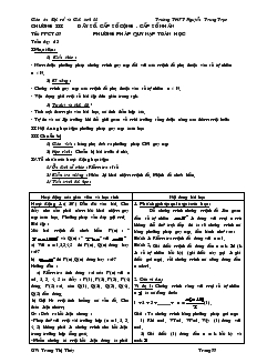 Giáo án Đại số và giải tích 11 - Chương III: Dãy số, cấp số cộng, cấp số nhân - Trường THPT Nguyễn Trung Trực