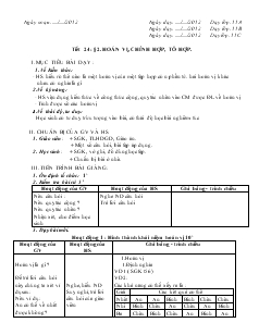 Giáo án Đại số và Giải tích 11 - Tiết 24 đến tiết 27