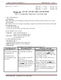 Giáo án Đại số và Giải tích 11 - Tiết 37 đến tiết 42