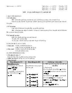 Giáo án Đại số và Giải tích 11 - Tiết 53 đến tiết 57