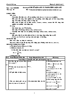 Giáo án Đại số và Giải tích 11 - Tiết dạy: 09 - Bài 2: Phương trình lượng giác cơ bản (tiếp)