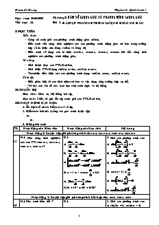 Giáo án Đại số và Giải tích 11 - Tiết dạy: 11 - Bài 2: Bài tập phương trình lượng giác cơ bản