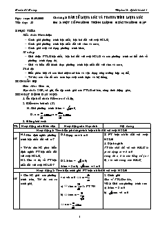 Giáo án Đại số và Giải tích 11 - Tiết dạy: 13 - Bài 3: Một số phương trình lượng giác thường gặp