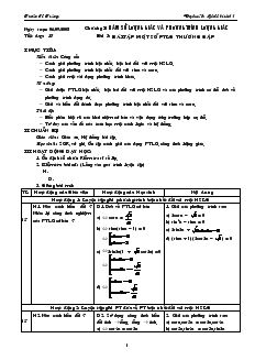 Giáo án Đại số và Giải tích 11 - Tiết dạy: 17 - Bài 3: bài tập một số phương trình lượng giác thường gặp