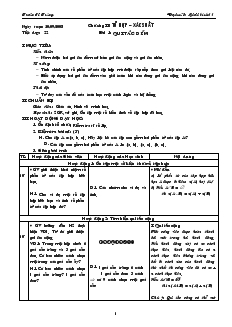 Giáo án Đại số và Giải tích 11 - Tiết dạy: 22 - Bài 1: Qui tắc đếm