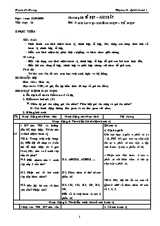 Giáo án Đại số và Giải tích 11 - Tiết dạy: 24 - Bài 2: Hoán vị, chỉnh hợp, tổ hợp