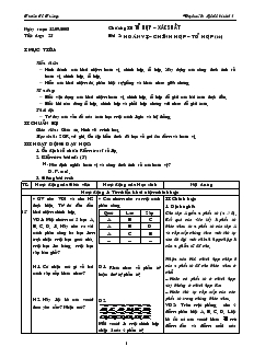 Giáo án Đại số và Giải tích 11 - Tiết dạy: 25 - Bài 2: Hoán vị, chỉnh hợp, tổ hợp (tiếp)