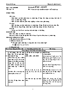 Giáo án Đại số và Giải tích 11 - Tiết dạy: 26 - Bài 2: Hoán vị, chỉnh hợp, tổ hợp (tiếp)