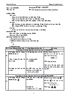 Giáo án Đại số và Giải tích 11 - Tiết dạy: 28 - Bài dạy: Thực hành máy tính bỏ túi