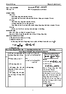 Giáo án Đại số và Giải tích 11 - Tiết dạy: 29 - Bài 3: Nhị thức Newton