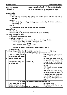 Giáo án Đại số và Giải tích 11 - Tiết dạy: 37 - Bài 1: Phương pháp qui nạp Toán Học