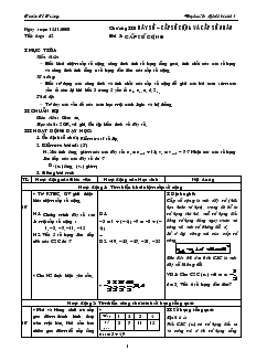 Giáo án Đại số và Giải tích 11 - Tiết dạy: 42 - Bài 3: Cấp số cộng