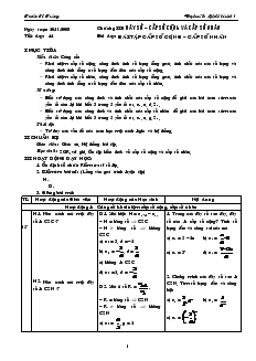 Giáo án Đại số và Giải tích 11 - Tiết dạy: 44 - Bài dạy: Bài tập cấp số cộng, cấp số nhân