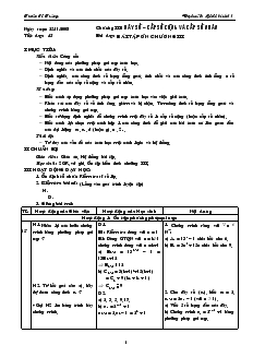 Giáo án Đại số và Giải tích 11 - Tiết dạy: 45 - Bài dạy: Bài tập ôn chương III